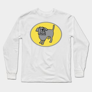 Ultimate Gray Dog on Illuminating Oval Long Sleeve T-Shirt